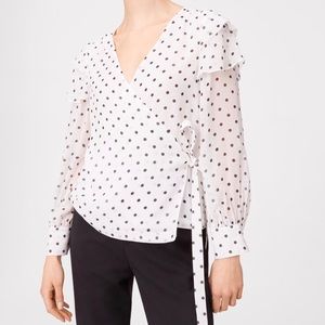 NWT - Club Monaco 100% Silk wrap blouse